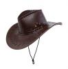 Cowboy-Hut aus Kunstleder Unisex-braun