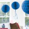 Deckenhänger "Ball aus Wabenpapier" 30 cm - Blau