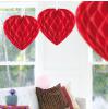 Deckenhänger "Herz aus Wabenpapier" 30 cm - Rot