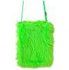  Flauschige einfarbige Handtasche-neongrün - Hauptansicht