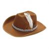 Kinder-Cowboy Hut mit Feder-braun - Hauptansicht