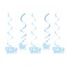 Wirbel-Deckenhänger "Sweet Baby Shower" 5er Pack - blau