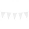 XXL Wimpel-Girlande einfarbig 10 m - Weiß